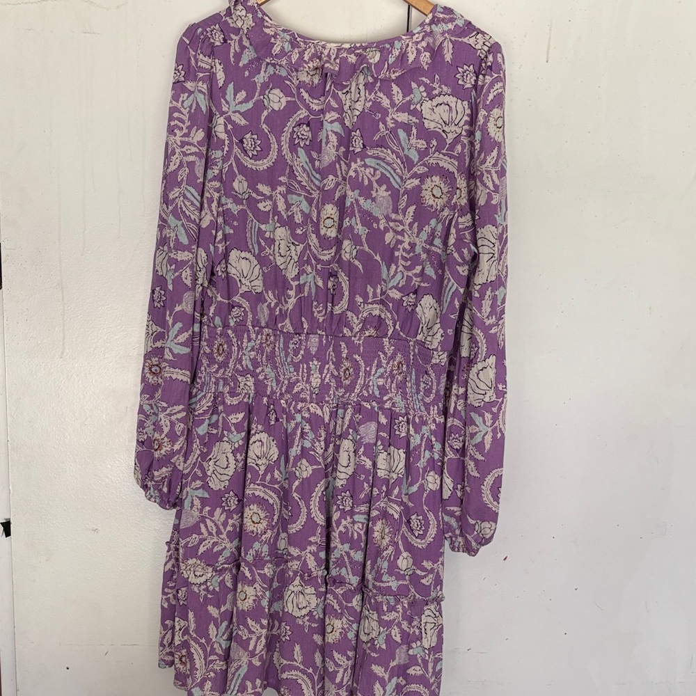 Haute Hippie Purple Floral Long Sleeve Dress - Picture 7 of 12